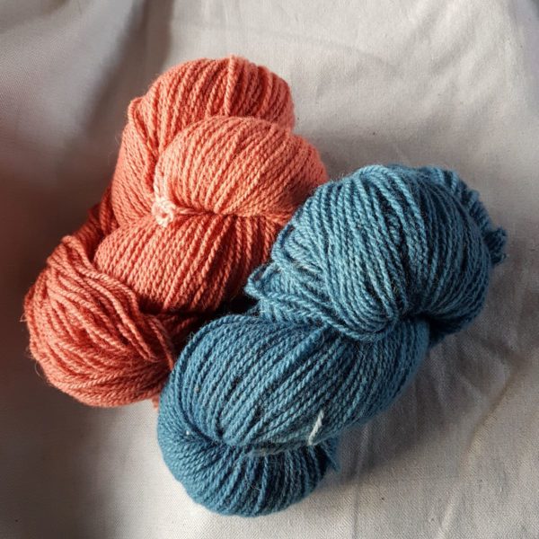 Yarn wool twined fuchsia&blue