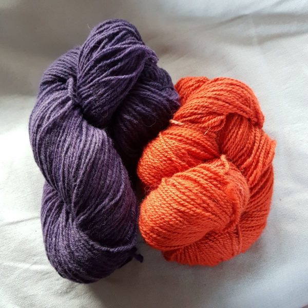 Yarn wool twined purple&orange