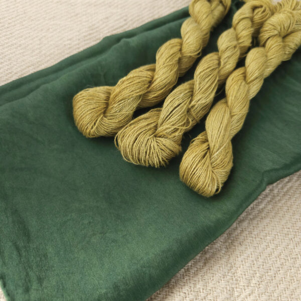 Yarn linen greenish yellow