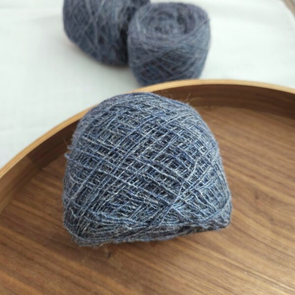Yarn wool single 5.5/1 blue-melange