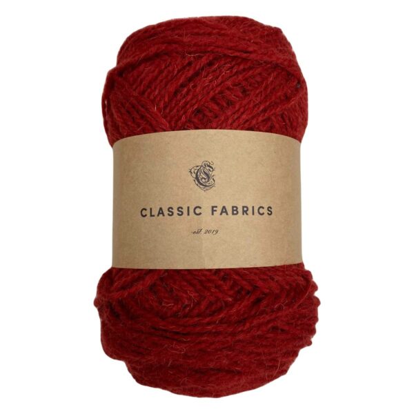 Yarn wool twined bordeaux red