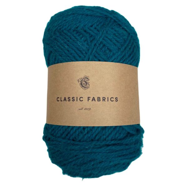 Yarn wool twined petrol blue