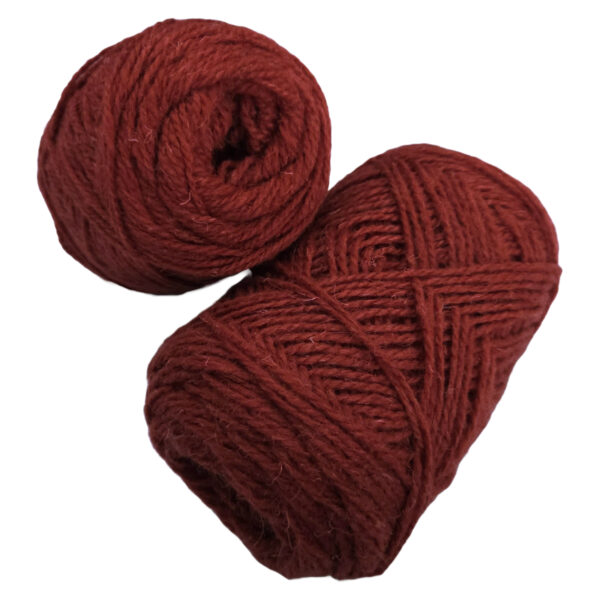 Yarn wool twined rusty red