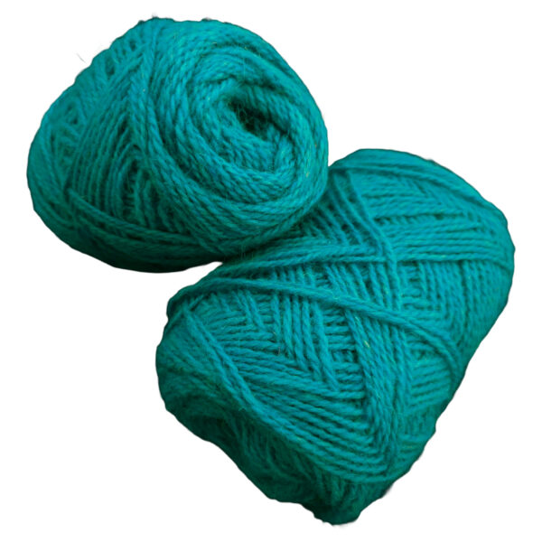 Yarn wool twined turquoise green
