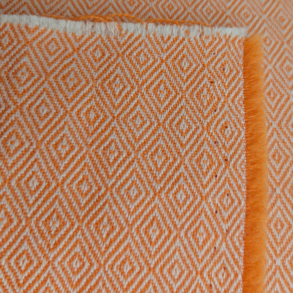 Diamond twill wool orange&white - Historical fabrics - Classic Fabrics