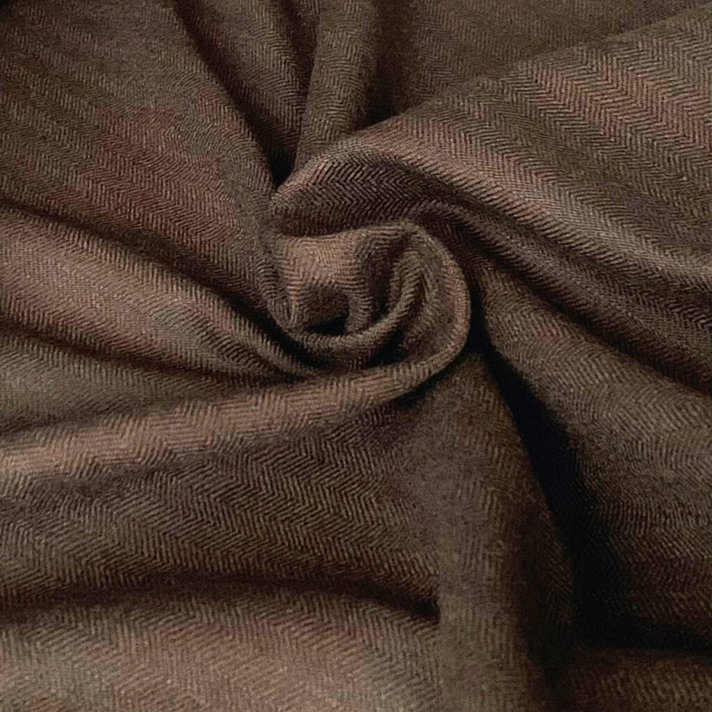 Herringbone twill wool dark brown - Historical fabrics - Classic Fabrics