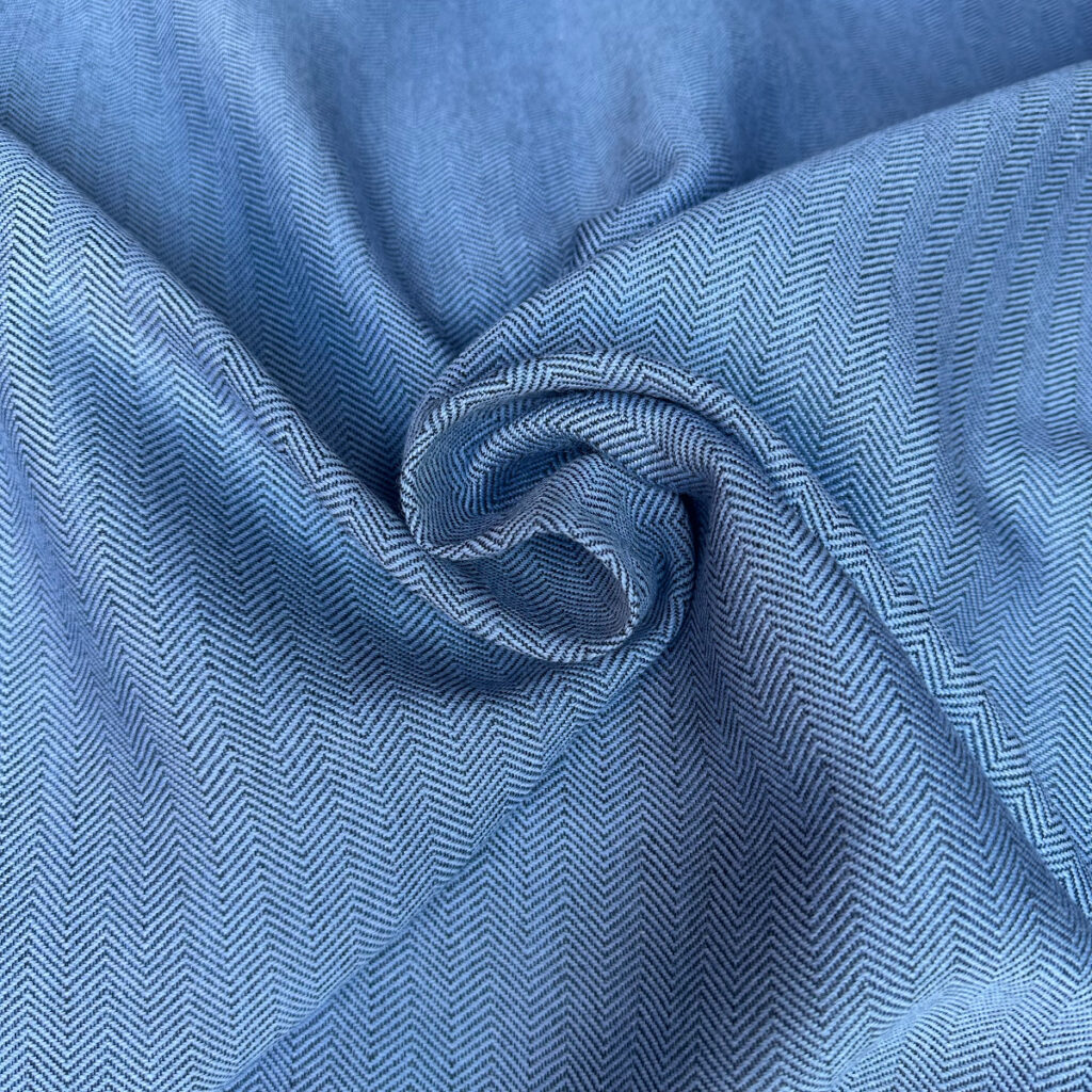 Herringbone twill wool light blue&black - Historical fabrics - Classic ...