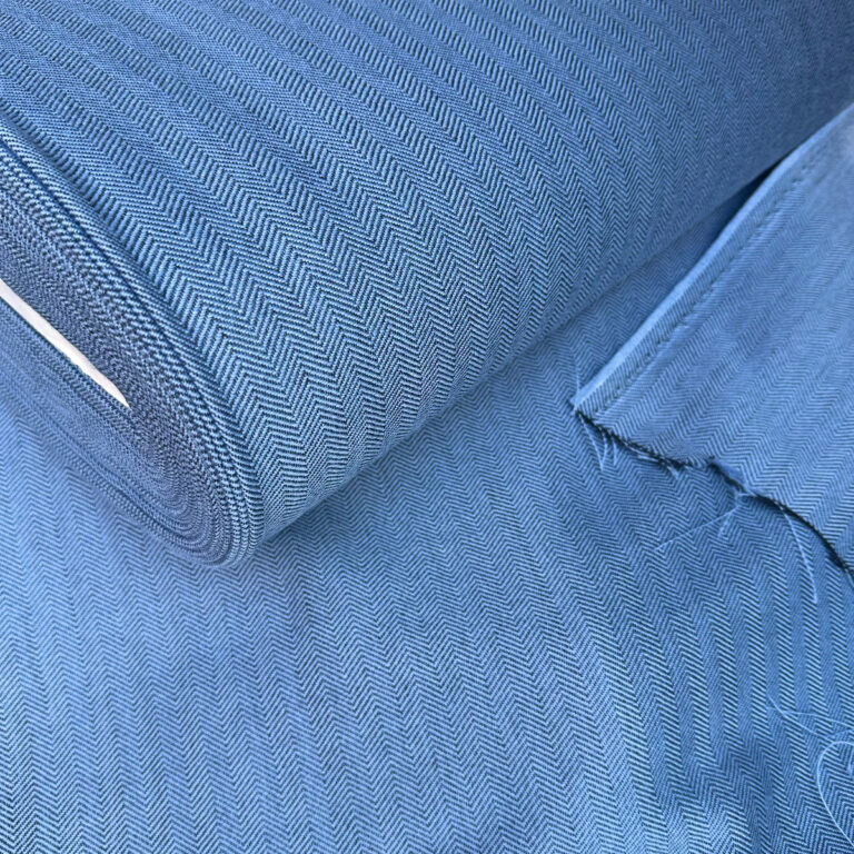 Herringbone twill wool light blue&black - Historical fabrics - Classic ...